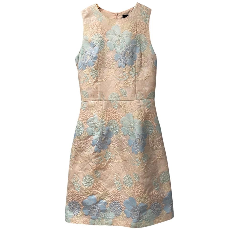 NWT Chandra Floral Textured Jacquard A-line Lined Sleeveless Elegant Dress S